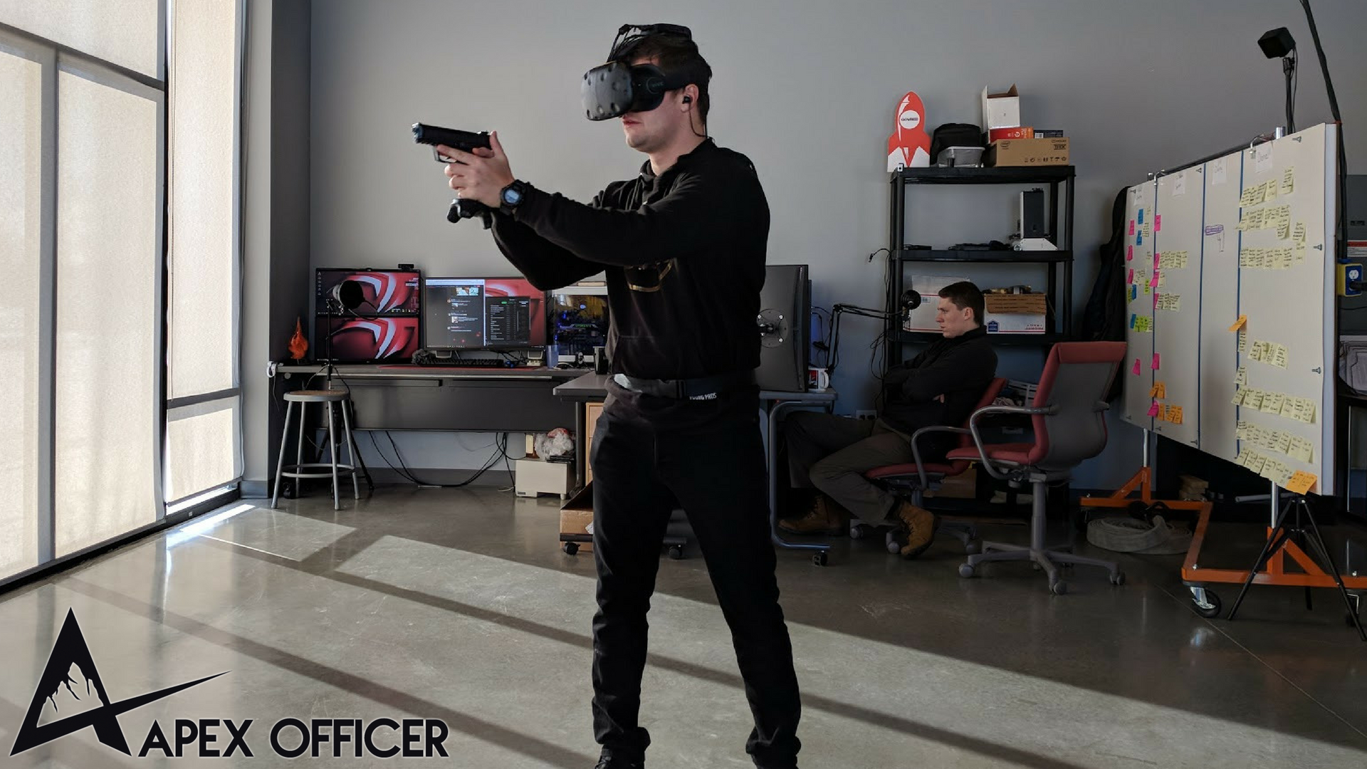 Demoing APEX Officer’s wireless virtual reality training platform featuring TPCast.