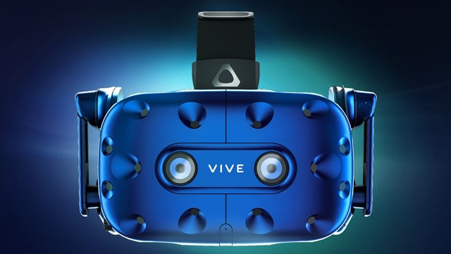 Mockup of HTC's newest creation, the Vive Pro virtual reality headset debuted at CES 2018.